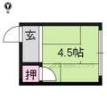 京都市北区 等持院北町（北野白梅町駅） 2階 ワンルームの間取り図