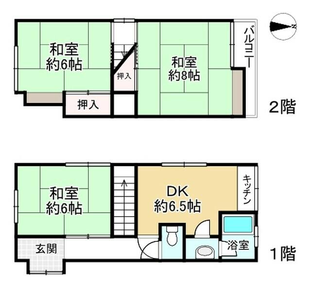 4-chome, Mizudo-cho, Amagasaki City (near Tachibana Station) 2-story building, 3DK &mdash; photo 1