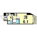 ロイヤルヒル神戸三ノ宮Ⅱ 3階 １Kの間取り図