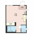 シモン ００１０１ ワンルームの間取り図