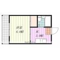 キャッスル本町 ４０３ １Kの間取り図