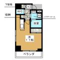 レスパルテ天王町 4階 ワンルームの間取り図