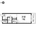 京都市中京区 壬生東大竹町（西院駅） 4階 １Kの間取り図