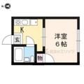 加納ハイツ Ｆ １Kの間取り図