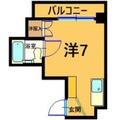 ハイムサンシルク ３０２ ワンルームの間取り図