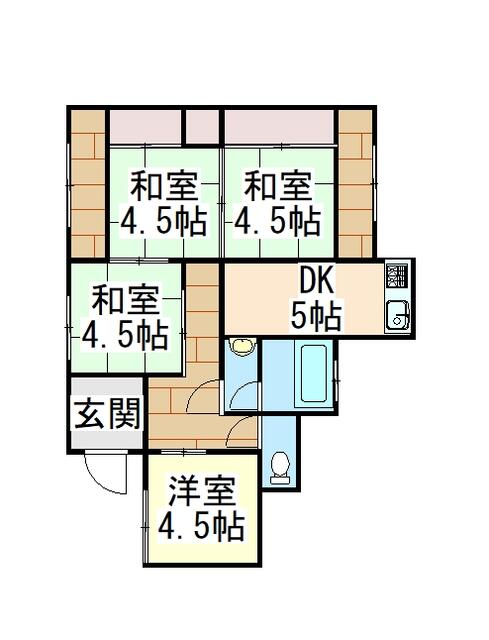 Higashi-ku, Okayama City, Higashi-ko Nishi, 2-story building, 4DK &mdash; photo 1