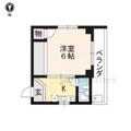 フロンティア西森ビル ２０１ １Kの間取り図