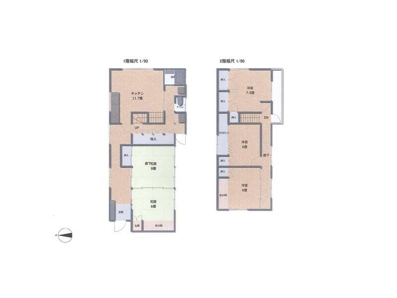 Fukui City, Ikidate 2-chome (Matsumoto Machiya Station) 2-story building, 5DK