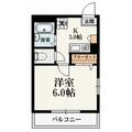 新宿区 弁天町（早稲田駅） 1階 １Kの間取り図