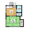第九田中荘 ２０３ １Kの間取り図