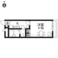 レオパレス西七条 １０４ １Kの間取り図