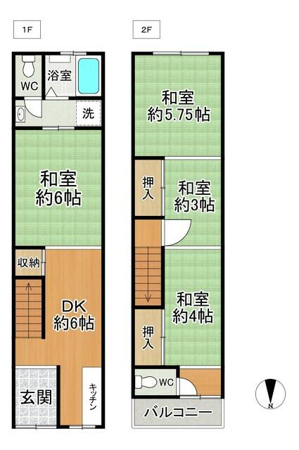 Minami-Onkajima 6-chome, Taisho-ku, Osaka City (near Taisho Station) 2-story building, 4DK &mdash; photo 1