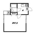フラット大和町Ⅰ １０２ １Kの間取り図