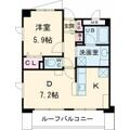 豊島区 高田２丁目（雑司が谷駅） 7階 １DKの間取り図