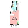 パラディメゾンあふり　０１　 １０３ ワンルームの間取り図
