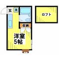 三鷹市 深大寺３丁目（調布駅） 2階 ワンルームの間取り図