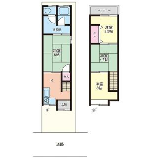 Fushimi Ward, Kyoto City Yodomimame-cho (Yodo Station) 2-story building, 4K, 4.4 million yen.