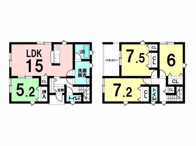 大分市 西鶴崎２丁目（鶴崎駅） 2階建 ４ＬＤＫ