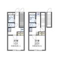 レオパレス中原 ２０４ １Kの間取り図