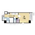 ＧＬＡＮＺ七条通 ７０２ １DKの間取り図