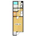 ライフステージ羽根木 １０２ １Kの間取り図
