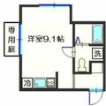 アパートメント　ブラウニー Ｂ ワンルームの間取り図