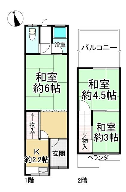Sumie 3-chome, Sumiyoshi-ku, Osaka City (near Anryu-cho Station) 2-story building, 3K &mdash; photo 1