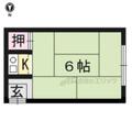 京都市上京区 大宮通鞍馬口下る筋違橋町（鞍馬口駅） 2階 ワンルームの間取り図