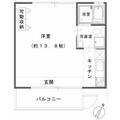 ラ・ウェゾン北野 2階 ワンルームの間取り図