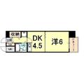グランピア上甲子園 ４０５ １DKの間取り図