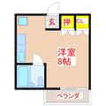 エスポワール荒田 2階 ワンルームの間取り図