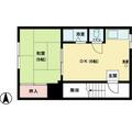 岩波ビル ２０１ １DKの間取り図