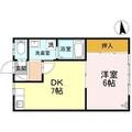 ブリランテ１２４ ２０２ １DKの間取り図