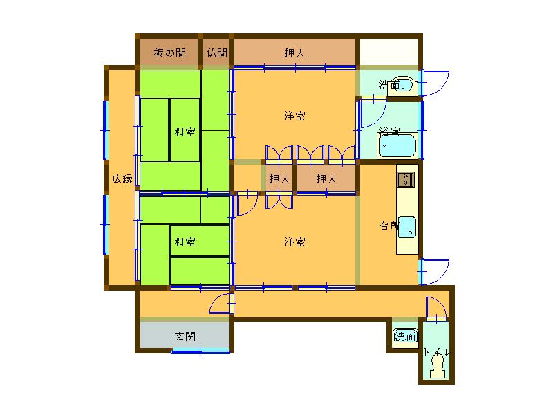 Single-story building 4K, Takami 3-chome, Yahatanihonmatsu, Kitakyushu City