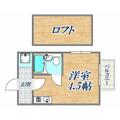 上沢ハイツ 2階 ワンルームの間取り図