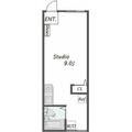 新宿区 納戸町（市ケ谷駅） 2階 ワンルームの間取り図