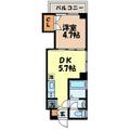 クラリス魚の町（魚の町） ９０１ １DKの間取り図