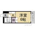 京都市右京区 常盤村ノ内町（太秦駅） 3階 １Kの間取り図