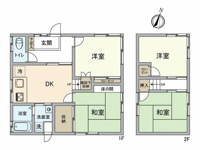 Fujita, Minami-ku, Okayama City (near Okayama Station) 2-story building, 4DK &mdash; photo 1