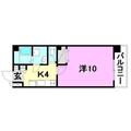 ガーデンヒルズ ５０１ １Kの間取り図