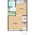あいだマンション 1階 １DKの間取り図