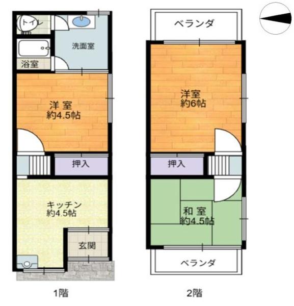3-chome, Midori, Tsurumi-ku, Osaka City (near Shinmori-Furuichi Station) 2-story building, 3DK &mdash; photo 1