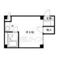 猪熊ハイツ ２０２ ワンルームの間取り図