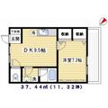 プリンス小石川 ４０２ １DKの間取り図