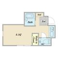 ＣＬＡＲＴＥ広尾 ０２０３ １Kの間取り図