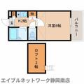 静岡市駿河区 小鹿（静岡駅） 2階 １Kの間取り図