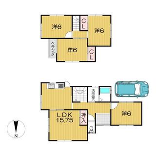 Kizugawa City, Yamashiro-cho, Kita Minamikawara (Tana-kura Station) 2-story building with 5 rooms, dining kitchen, priced at 5 million yen.