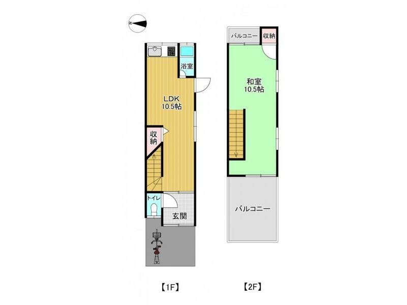 1-chome Nagaiike, Yao City (Kintetsu Yao Station) 2-story 1LDK