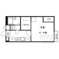 京都市上京区 大東町（北野白梅町駅） 1階 １Kの間取り図