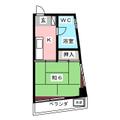 壱番館 2階 １Kの間取り図